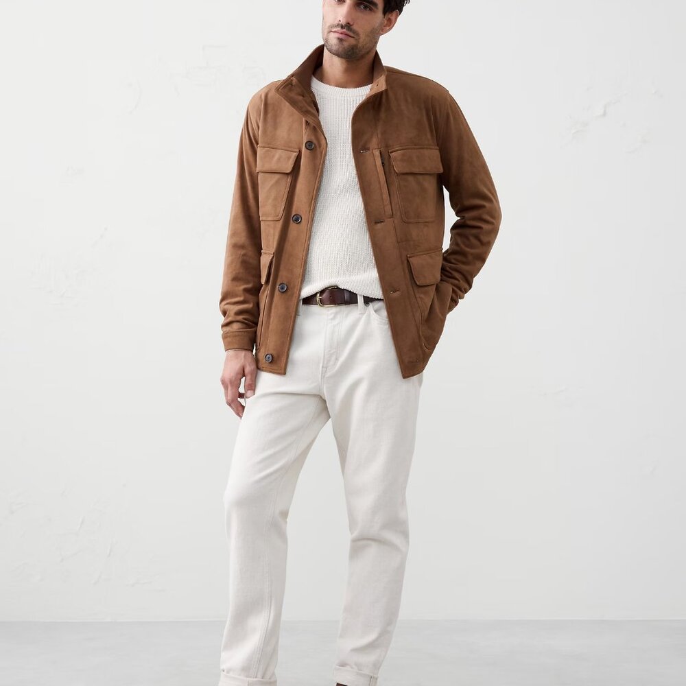 Banana Republic Men's Brown Vegan Suede Field Jacket - X-Large - New with tags